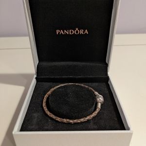 Pandora leather charm  bracelet